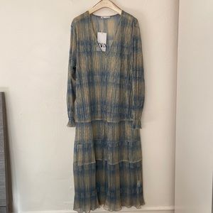 NWT Zara Semi Sheer MIDI Dress Size M